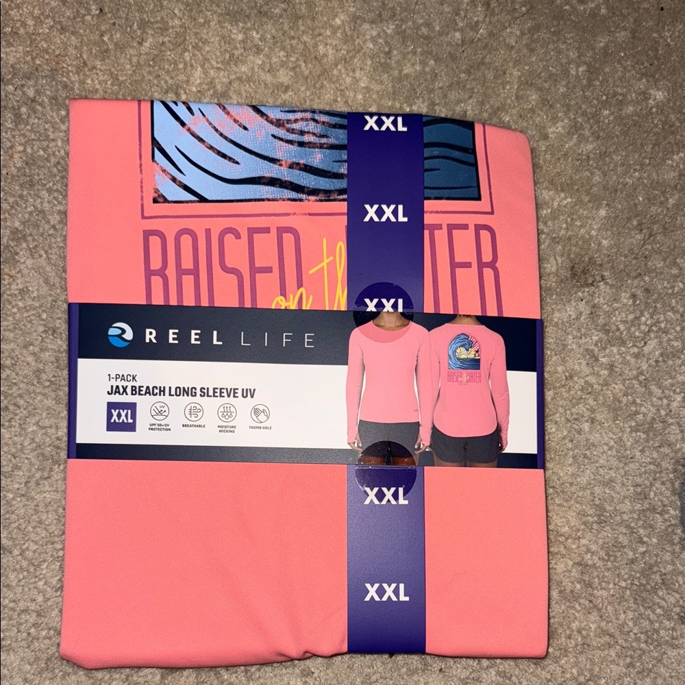 Reel Life Coral Long Sleeve Swim Coverup